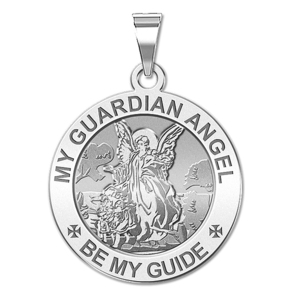 My Guardian Angel   Be My Guide   Round Religious Medal   EXCLUSIVE 