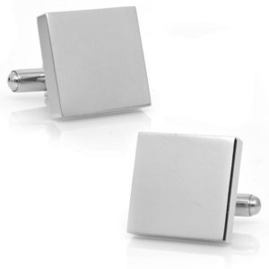 Engravable Square Sterling Silver Cufflinks