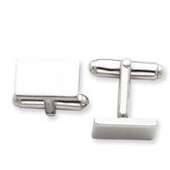 Rectangle Shaped Sterling Silver Engravable Cufflinks