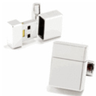 Silver Tone Rectangle "USB 4GB Flash Drive" Engraveable Cufflinks USB Cufflinks