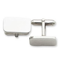 Rectangle Shaped Sterling Silver Engravable Cufflinks
