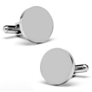 Round Sterling Silver Engravable Cufflinks