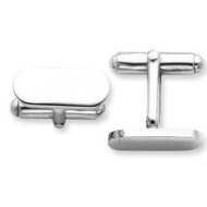 Rounded Rectangle Shaped Sterling Silver Engravable Cufflinks