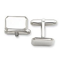 Rectangle Shaped Sterling Silver Engravable Cufflinks