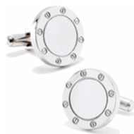Stainless Steel  Engraveable "Bolted" Cufflinks