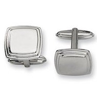 Polished Square Shaped Stainless Steel Engravable Cufflinks