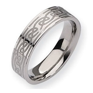 Titanium Celtic Knot 6mm Satin and Polished Wedding Band