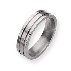 Titanium Grooved 6mm Brushed and Polished Wedding Band