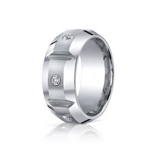 Cobalt Chrome Comfort Fit 10mm Diamond Wedding Band