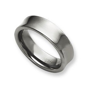 Tungsten Concave 7mm Polished Wedding Band