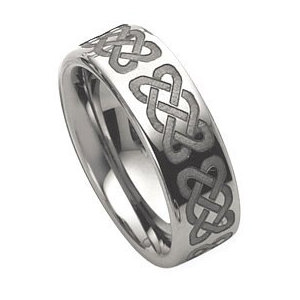 Dura Tungsten 8mm Celtic Knot Polished Wedding Band