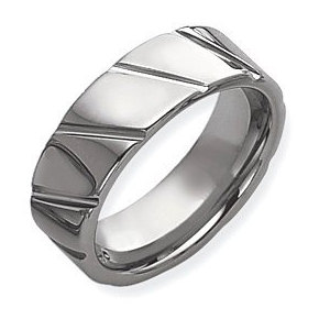 Dura Tungsten Grooved 8mm Polished Wedding Band