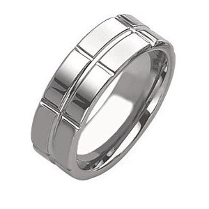 Dura Tungsten Grooved 8mm Polished Wedding Band