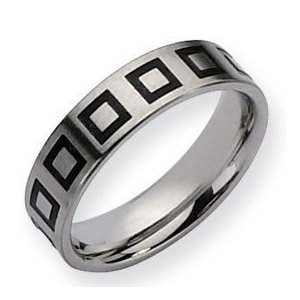 Stainless Steel Enameled Flat 6mm Brushed Wedding Band