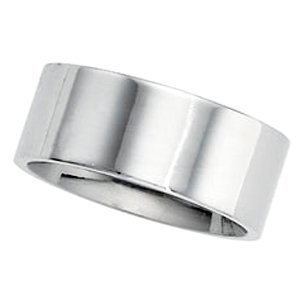 Sterling Silver 8mm Flat Comfort Fit Wedding Band