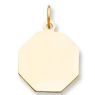 14k Yellow Gold Engravable Charm or Pendant