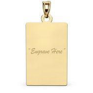 14K Yellow Gold Rectangle Pendant