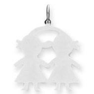 Sterling Silver Engravable Two Girls