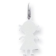 14k White Gold Engravable Girl