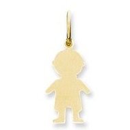 14k Yellow Gold Engravable Boy