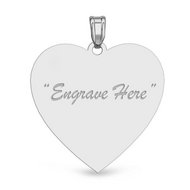 14K White Gold Heart Pendant