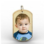 Photo Engraved Dog Tag with Border Photo Pendant