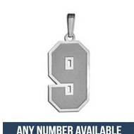 Sterling Silver 1 2 inch x 3 4 Inch Single Number Charm or Pendant