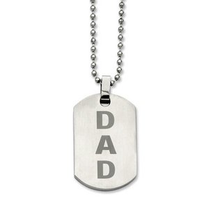 Engravable Stainless Steel Dad Dog Tag
