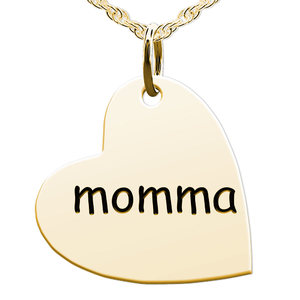 Momma Sideways Heart Shaped Charm