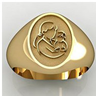 Mother and Son Oval Shaped "Mother's Ring"