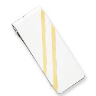 Sterling Silver Engravable Money Clip W/ Gold Plating