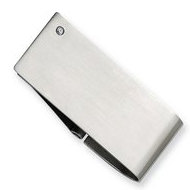 Stainless Steel Engravable Money Clip w/ Diamond