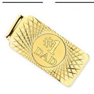 14k Yellow Gold "#1 Dad" Money Clip