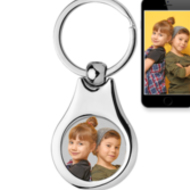 Stainless Steel Engravable Photo Laser Keychain
