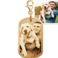 Petite Dog Tag with Border Photo Charm