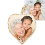 Petite Heart with Diamond Cut Edge Photo Charm For Bracelet