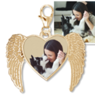 Angel Heart Photo Charm For Bracelet