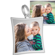 Curved Rectangle with Border Photo Charm