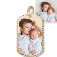 Petite Dog Tag Photo Charm for Bracelet