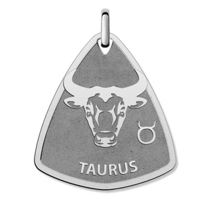Taurus Symbol Shield Pendant or Charm