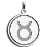 Taurus Symbol Round Charm or Pendant