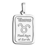 Taurus Symbol Rectangle Charm or Pendant