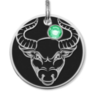 Taurus Symbol Round Charm or Pendant