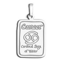 Cancer Symbol Rectangle Charm or Pendant