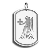 Virgo Symbol Dog Tag Pendant