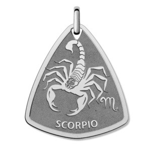 Scorpio Symbol Shield Pendant or Charm