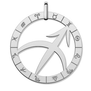 Cutout Round Sagittarius Symbol Charm or Pendant