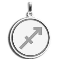 Sagittarius Symbol Round Charm or Pendant
