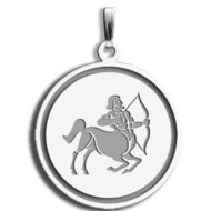 Sagittarius Symbol Round Charm or Pendant