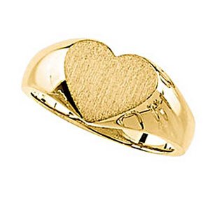 Solid Gold Heart Shaped Promise Ring
